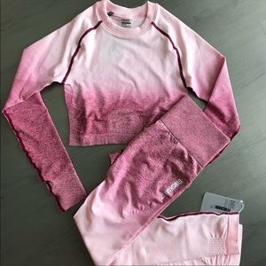 Gymshark pink white ombré set